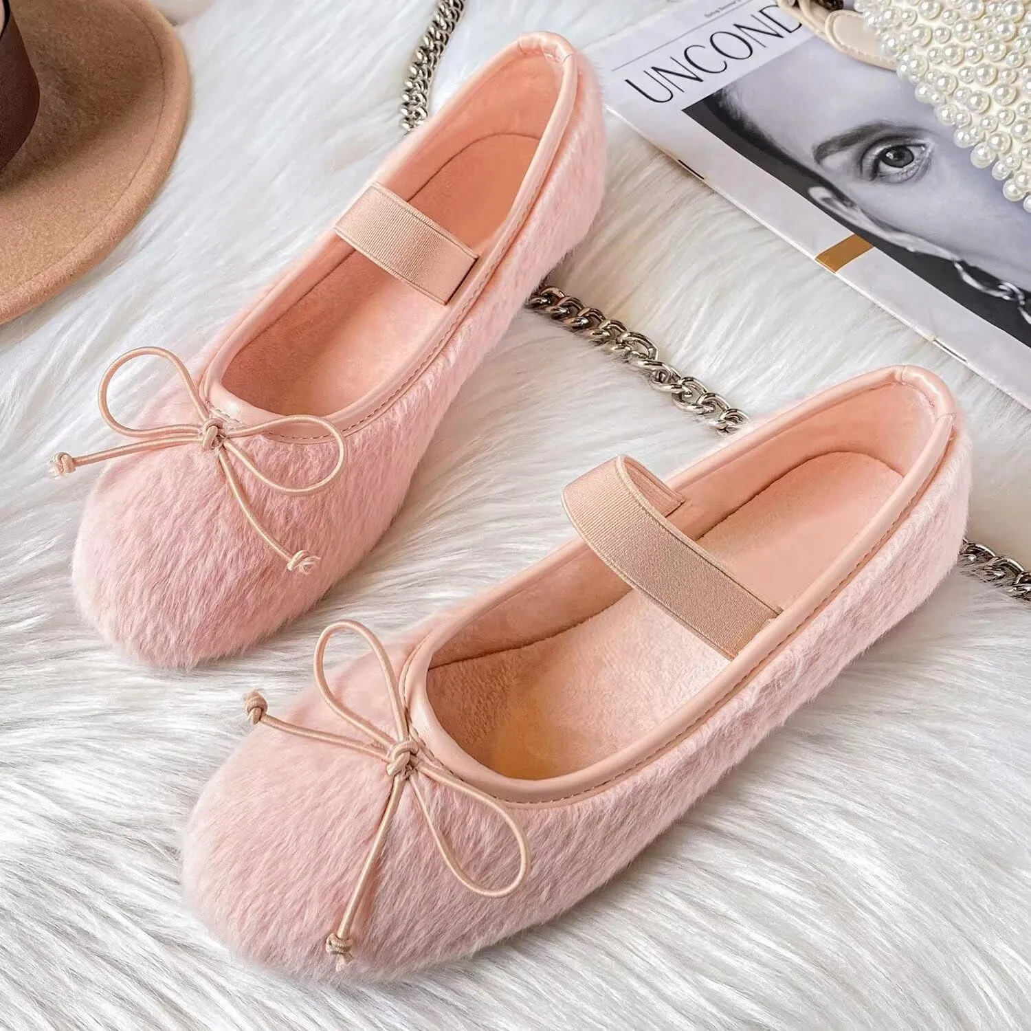 Hee grand Women's Mary Jane Shoes Satin Round Toe Ballerina Flats Fashion Sparkling Rhinestones Dress Shoes Comfort Dancing Shoes