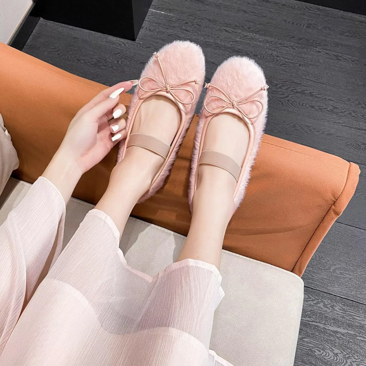 Hee grand Women's Mary Jane Shoes Satin Round Toe Ballerina Flats Fashion Sparkling Rhinestones Dress Shoes Comfort Dancing Shoes