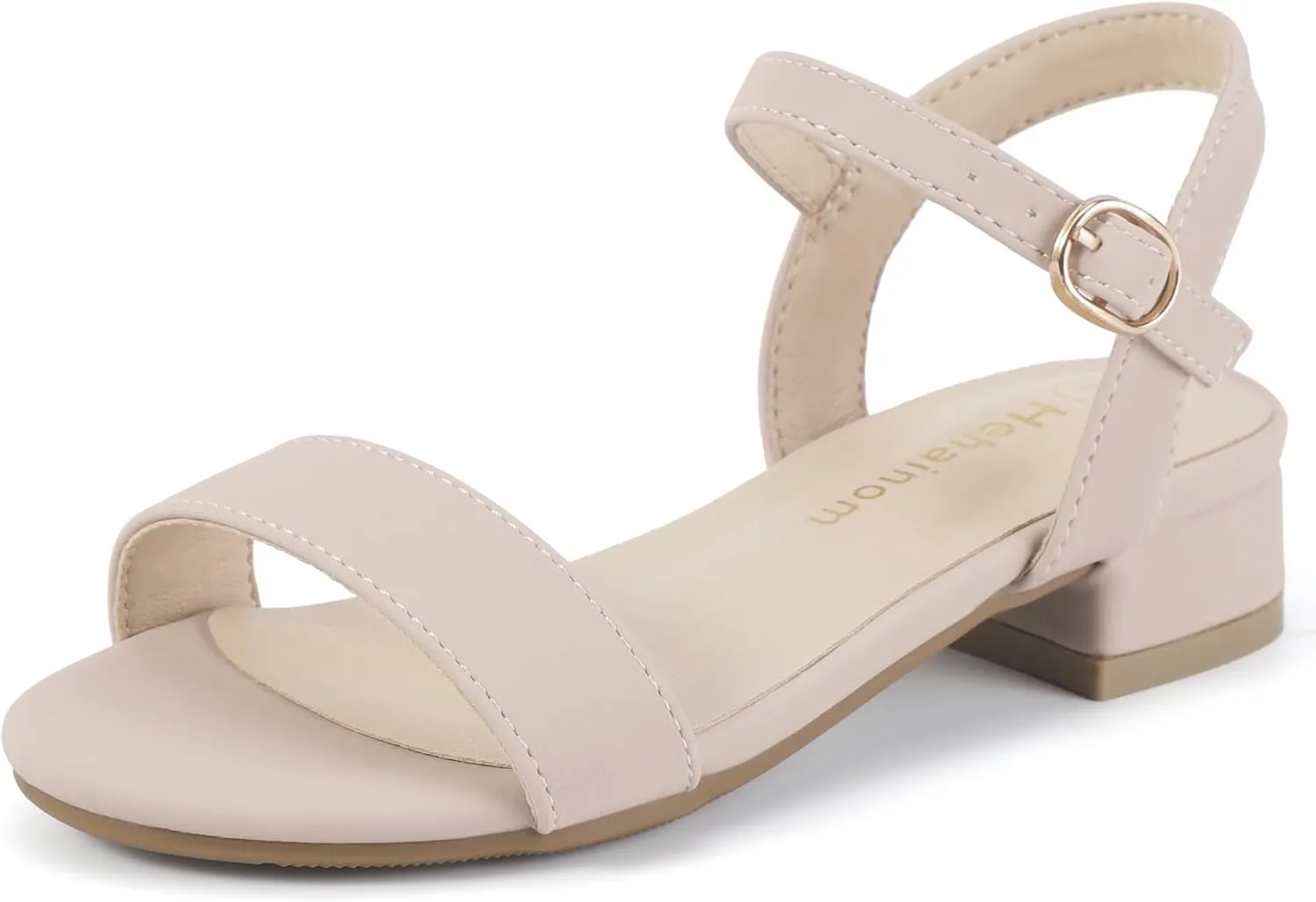 Hehainom Girls Dress Shoes Low Heels Sandals Open Toe Wedding Party School for Little Big Kids Flower Girl Shoes
