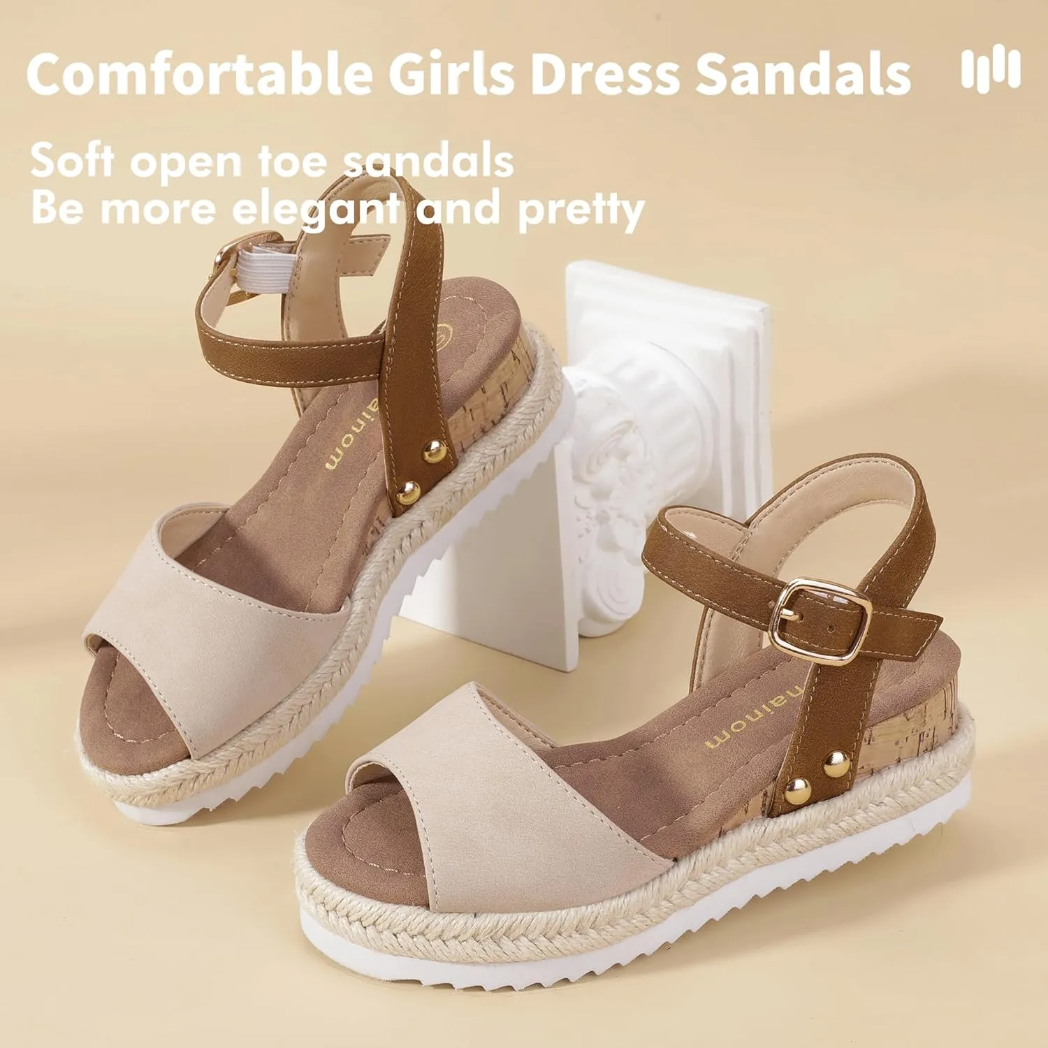 Hehainom Girls Wedge Sandals Platform Shoes Little Big Kid Summer Girls Heels Dress Shoes