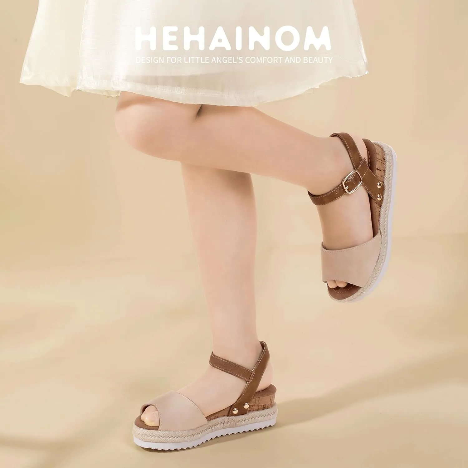 Hehainom Girls Wedge Sandals Platform Shoes Little Big Kid Summer Girls Heels Dress Shoes