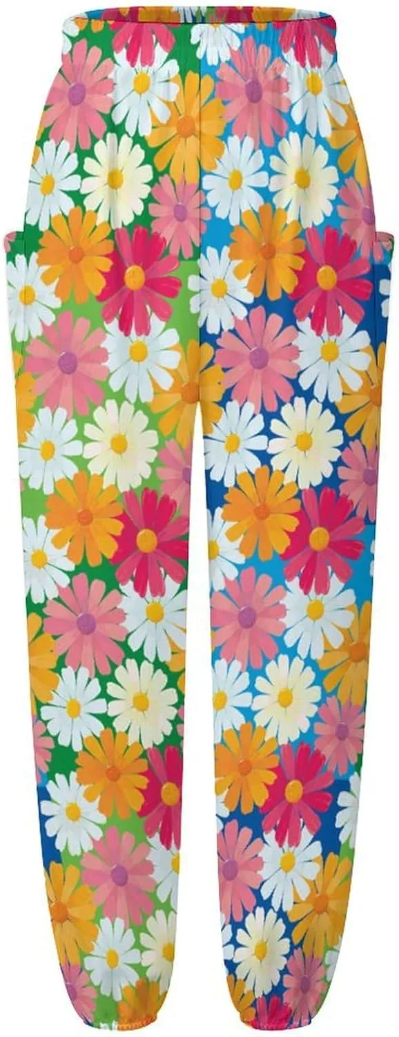 Hippie Floral Print Yoga Bloomers Womens Hippie Harem Pant Lantern Pants Elastic Gym Leggings Loose Casual Slacks