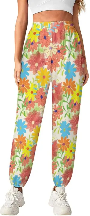 Hippie Floral Print Yoga Bloomers Womens Hippie Harem Pant Lantern Pants Elastic Gym Leggings Loose Casual Slacks
