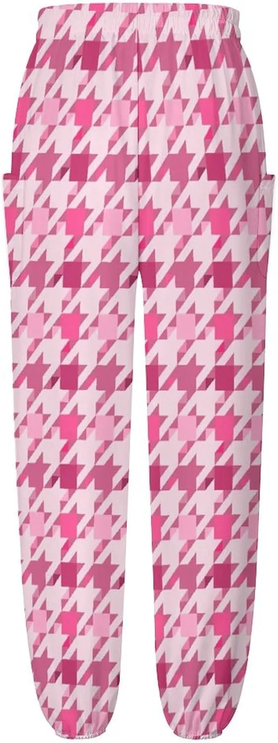 Houndstooth Yoga Bloomers Womens Hippie Harem Pant Beach Pants Elastic Gym Yoga Trousers Loose Casual Slacks