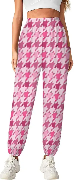 Houndstooth Yoga Bloomers Womens Hippie Harem Pant Beach Pants Elastic Gym Yoga Trousers Loose Casual Slacks