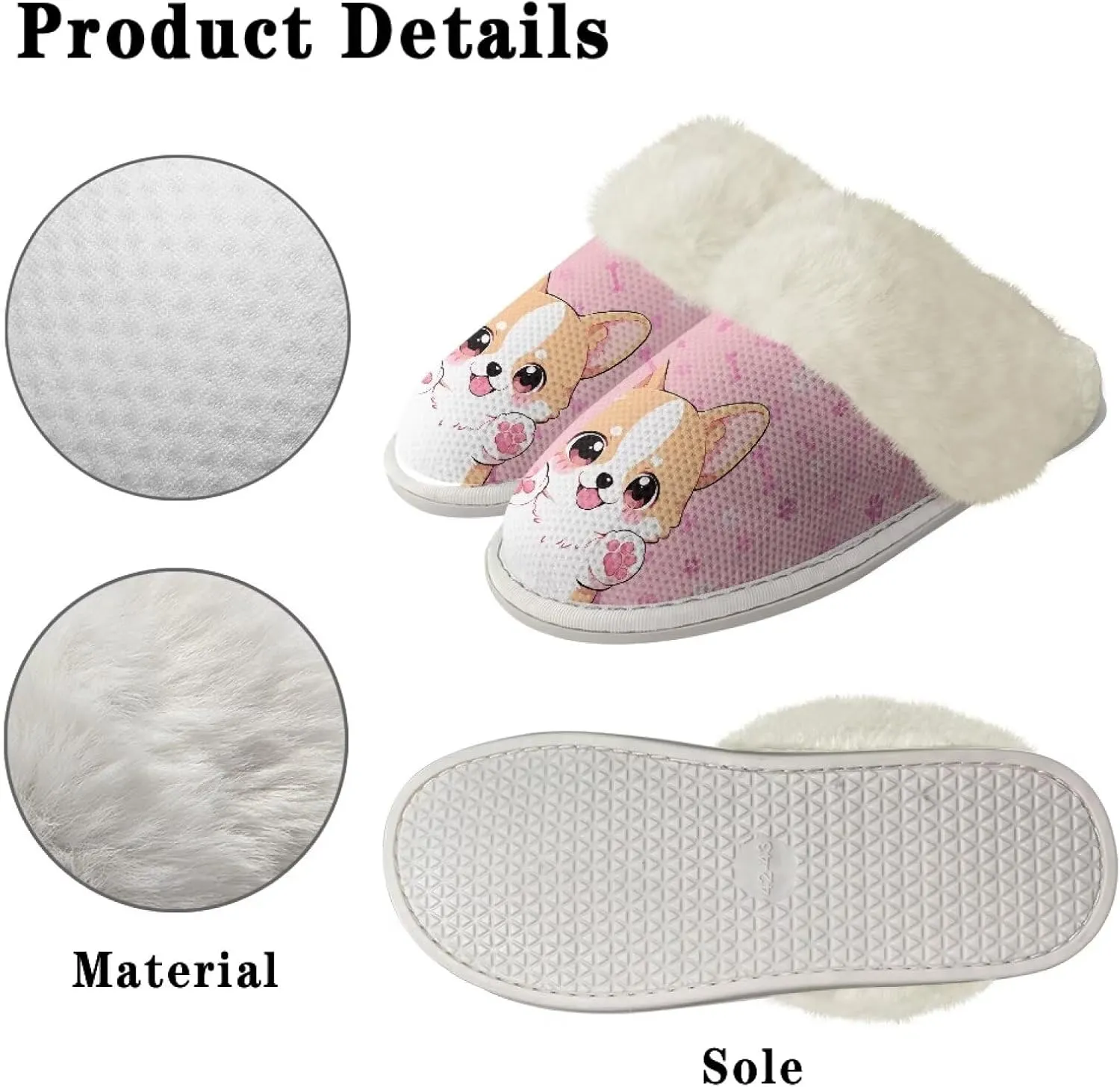 House Slippers for Women Men Winter Slip On Warm Closed Toe Home Shoes Flats Unisex Casual Breathable Soft Plush Bedroom Slipper for Bath Indoor