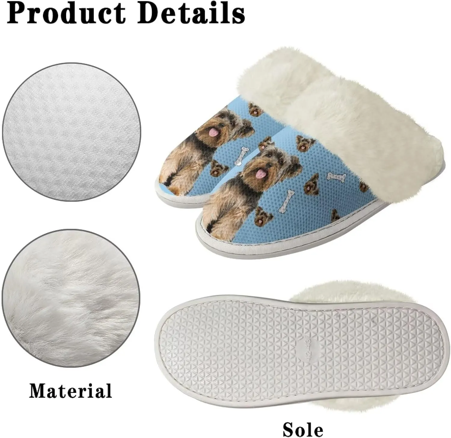 House Slippers for Women Men Winter Slip On Warm Closed Toe Home Shoes Flats Unisex Casual Breathable Soft Plush Bedroom Slipper for Bath Indoor