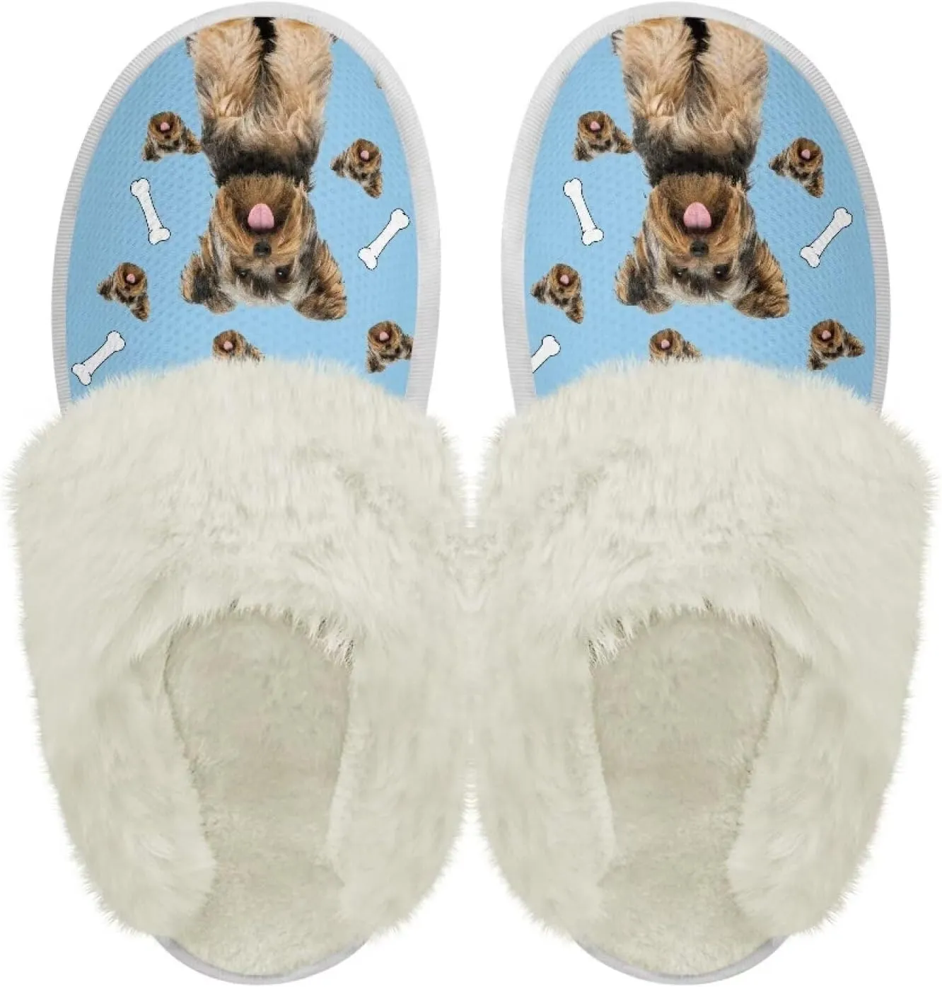 House Slippers for Women Men Winter Slip On Warm Closed Toe Home Shoes Flats Unisex Casual Breathable Soft Plush Bedroom Slipper for Bath Indoor