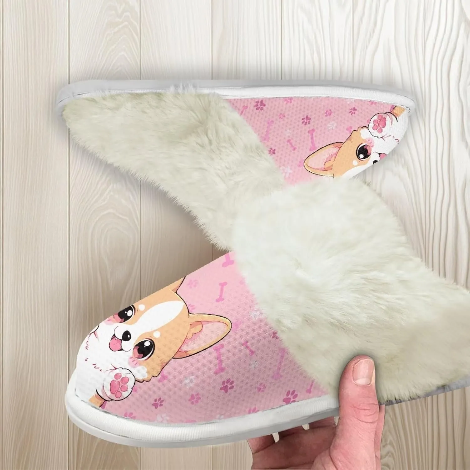 House Slippers for Women Men Winter Slip On Warm Closed Toe Home Shoes Flats Unisex Casual Breathable Soft Plush Bedroom Slipper for Bath Indoor
