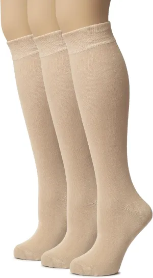 Hugh Ugoli Women Cotton Knee High Socks, Comfort Seam, Long Dress Socks, Soft, Lightweight, Size 5-8 & 8-11, 3 & 4 Pairs