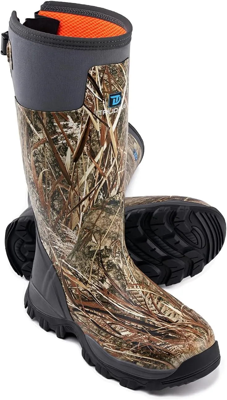 Hunting Boots for Men, Waterproof Rubber Boots with Steel Shank, 5mm Neoprene Camo Insulated Outdoor Hunting Boots (Size 5-14)