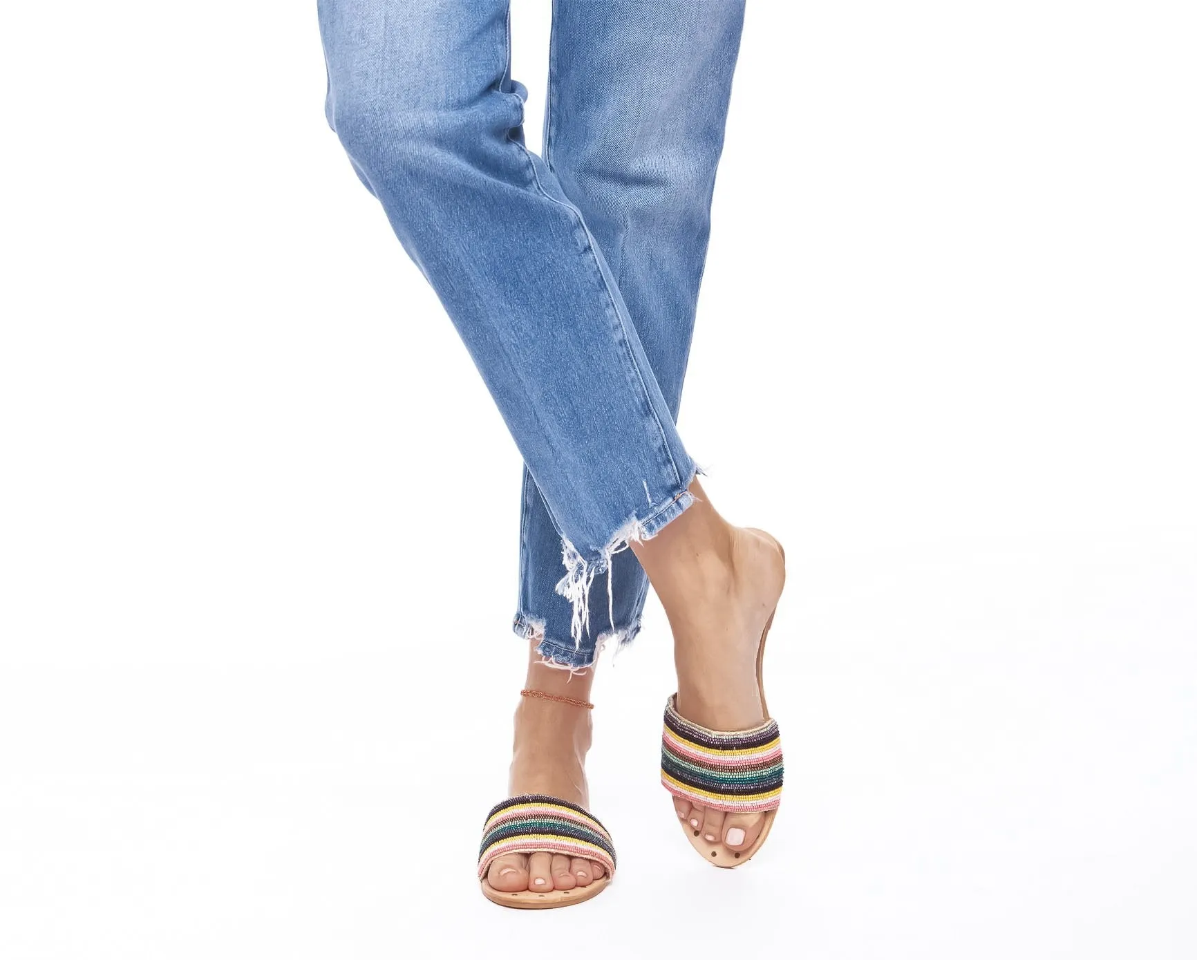 Ibiza Local shipping Multicolor Sandals Stripes - Efficient One - Belt