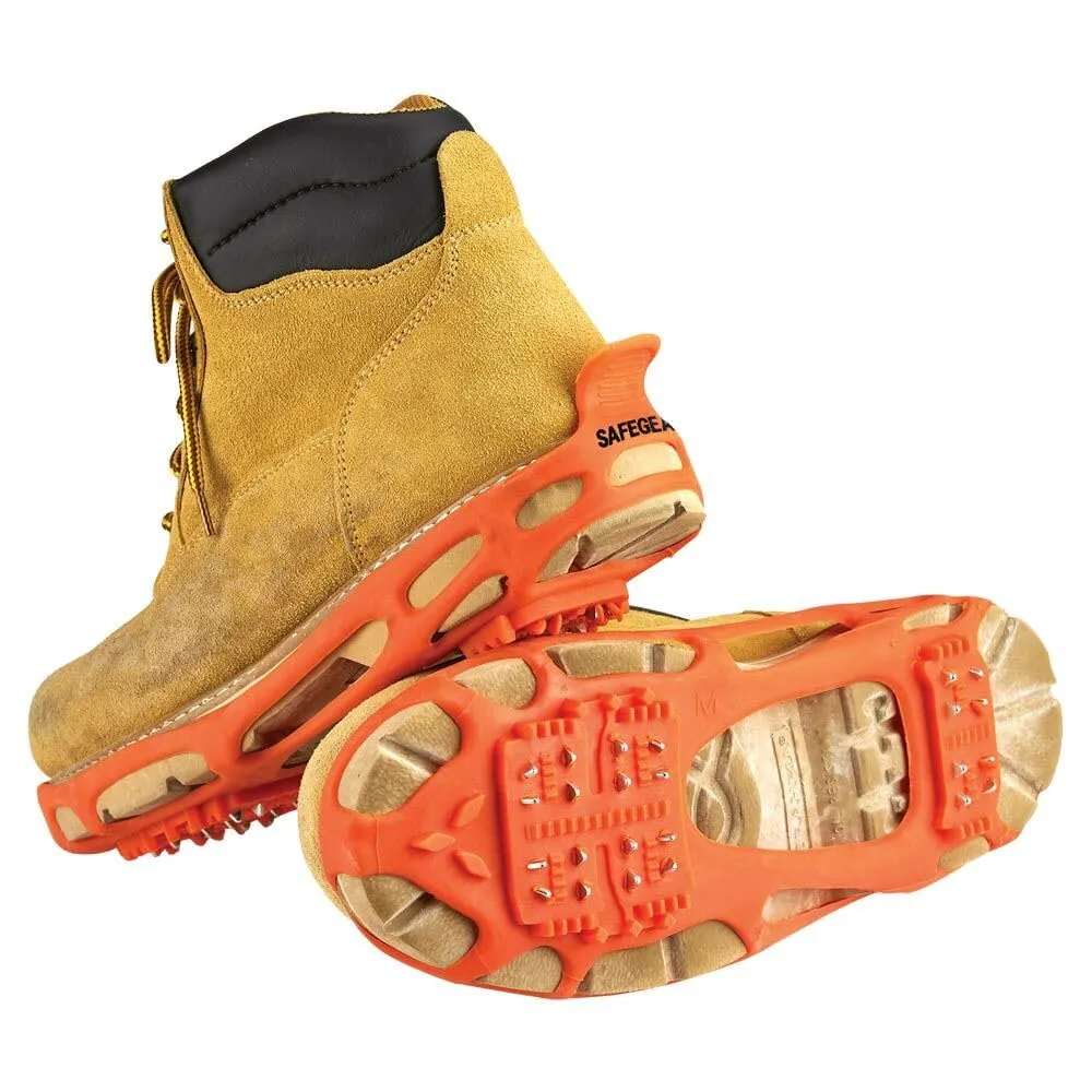 Ice Cleats for Shoes and Boots, Anit-Slip 24 Spikes Crampons, Steel Spike Snow Cleats, Medium, SAFEGEAR