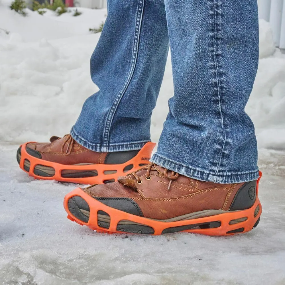 Ice Cleats for Shoes and Boots, Anit-Slip 24 Spikes Crampons, Steel Spike Snow Cleats, Medium, SAFEGEAR