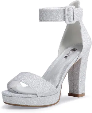 IDIFU Women's IN4 Sabrina Platform Chunky High Heels Ankle Strap Heeled Sandals Wedding Party Dress Shoes