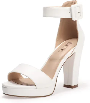 IDIFU Women's IN4 Sabrina Platform Chunky High Heels Ankle Strap Heeled Sandals Wedding Party Dress Shoes