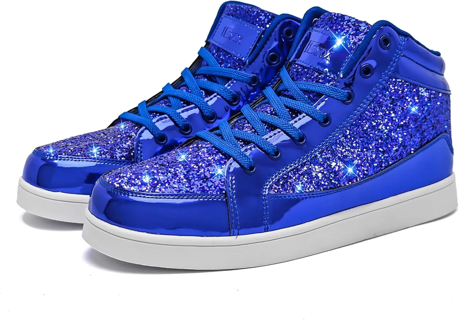 IGxx Glitter Shoes for Men Fashion High Top Casual Sequin Sparkly Sneakers Men's Bling Shiny Men
