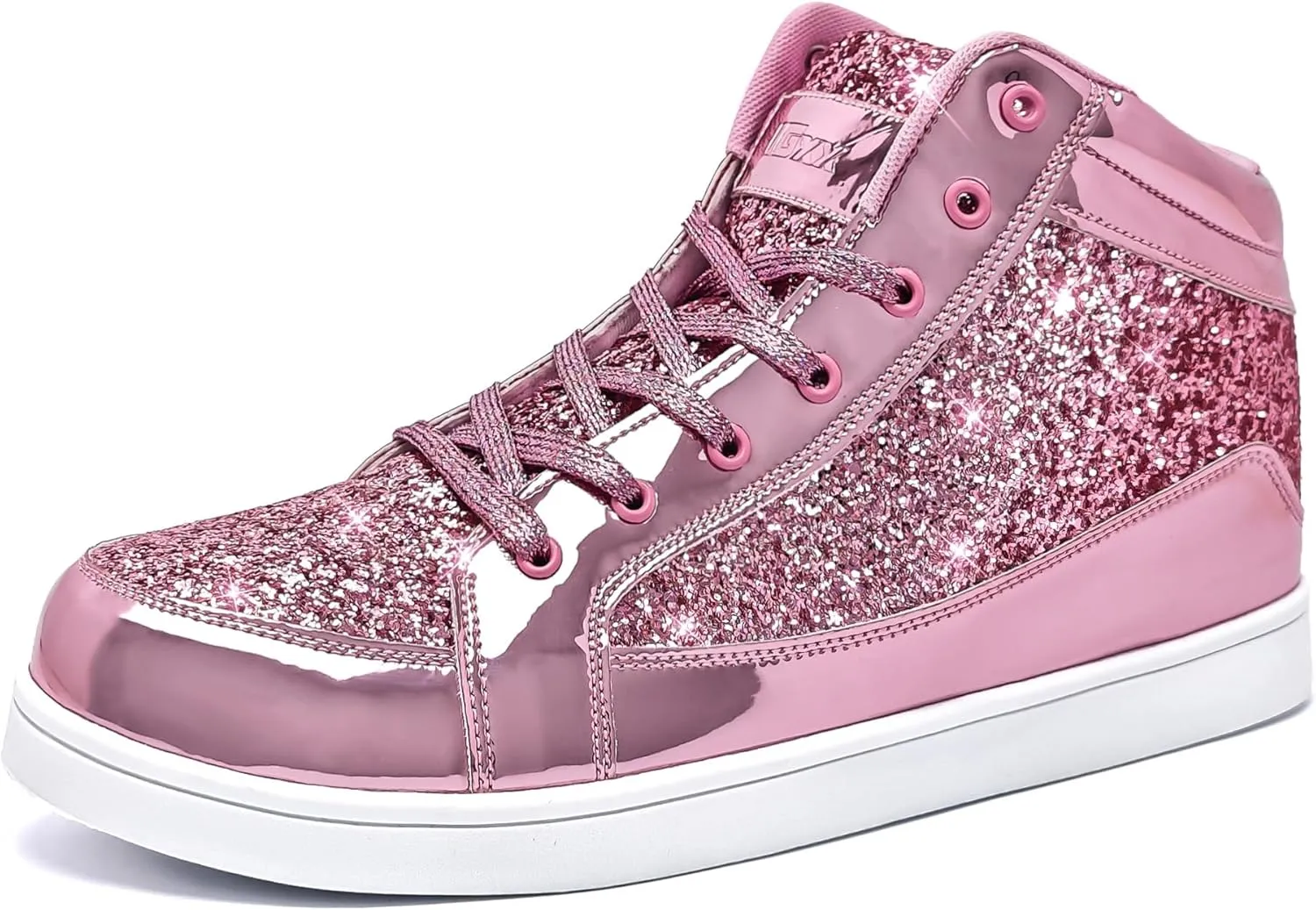 IGxx Glitter Shoes for Men Fashion High Top Casual Sequin Sparkly Sneakers Men's Bling Shiny Men