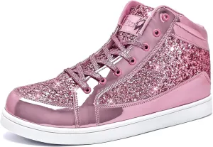 IGxx Glitter Shoes for Men Fashion High Top Casual Sequin Sparkly Sneakers Men's Bling Shiny Men
