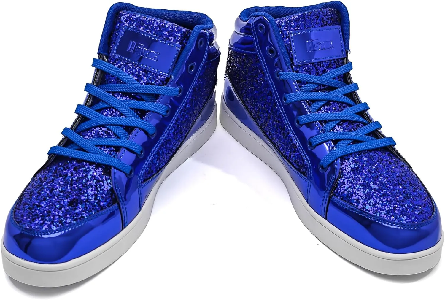IGxx Glitter Shoes for Men Fashion High Top Casual Sequin Sparkly Sneakers Men's Bling Shiny Men
