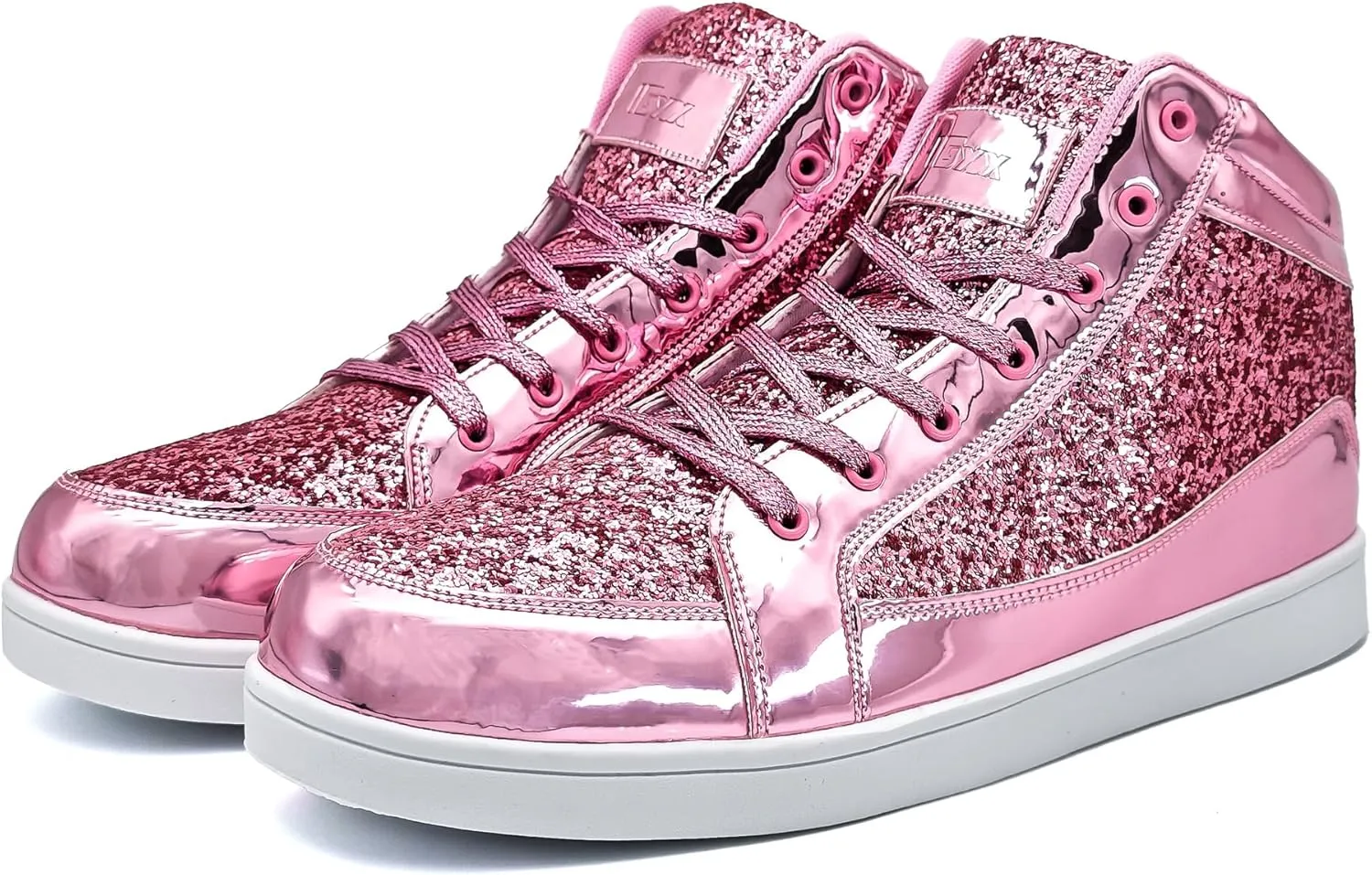 IGxx Glitter Shoes for Men Fashion High Top Casual Sequin Sparkly Sneakers Men's Bling Shiny Men