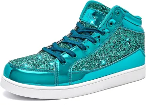 IGxx Glitter Shoes for Men Fashion High Top Casual Sequin Sparkly Sneakers Men's Bling Shiny Men