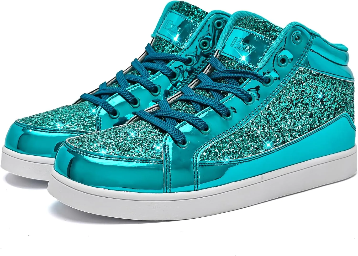 IGxx Glitter Shoes for Men Fashion High Top Casual Sequin Sparkly Sneakers Men's Bling Shiny Men