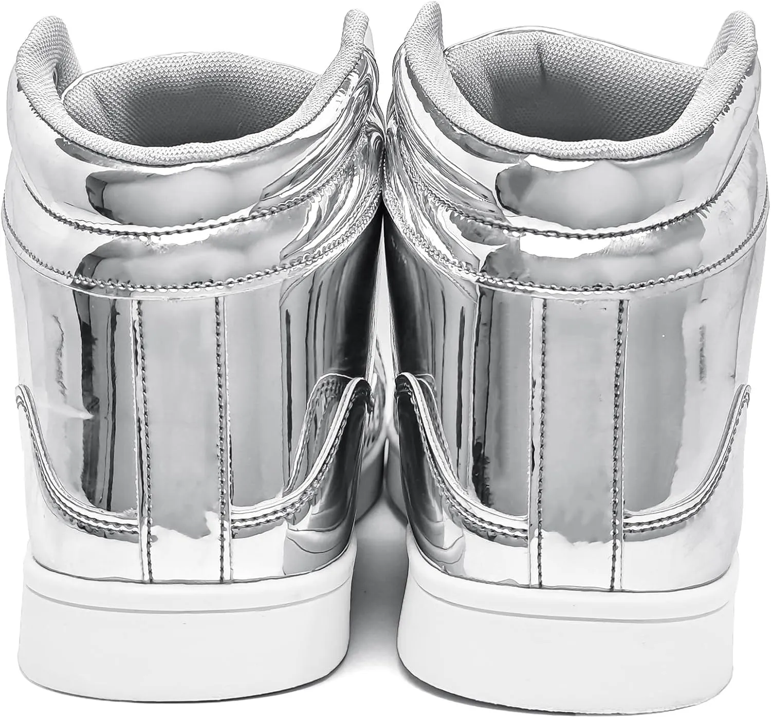 IGxx Men's Sneakers Punk Ankle Boots for Men Metal Rivet High Top Lace-up Running Basketball Shoes for Shiny Metal Decoration Shoes Motorcycle Boots