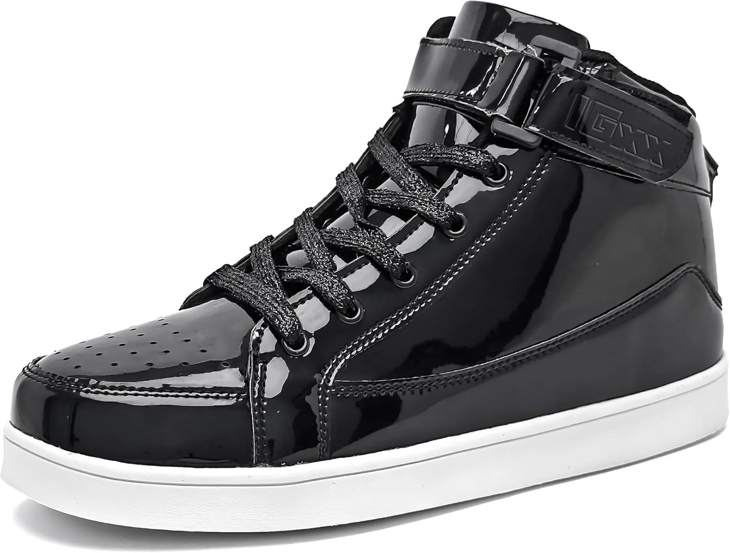 IGxx Sequins Shoes for Kids Boys Fashion Sparkle Gold Shoes Bling Shiny High Top Sneakers Girls Hook&Loop