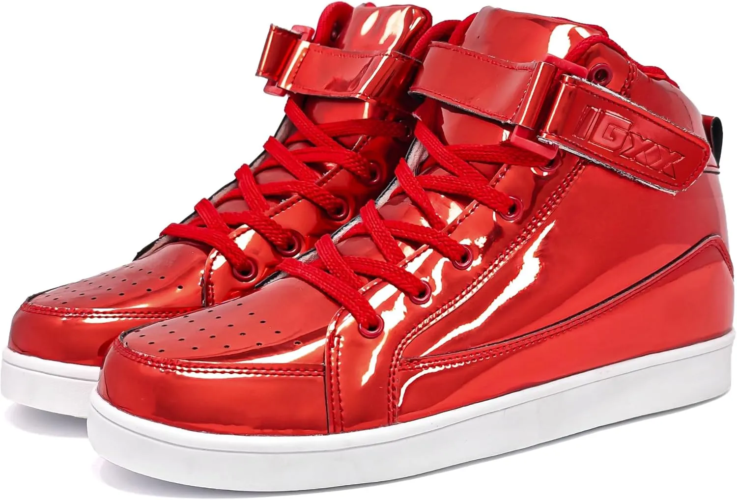 IGxx Sequins Shoes for Kids Boys Fashion Sparkle Gold Shoes Bling Shiny High Top Sneakers Girls Hook&Loop