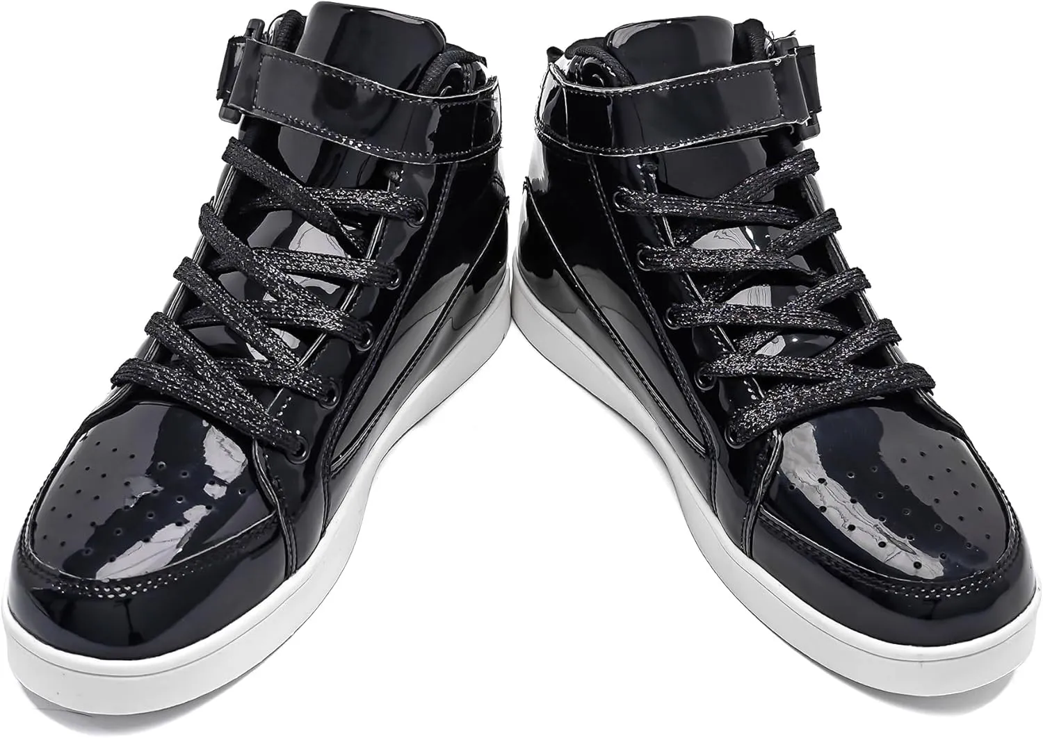 IGxx Sequins Shoes for Kids Boys Fashion Sparkle Gold Shoes Bling Shiny High Top Sneakers Girls Hook&Loop