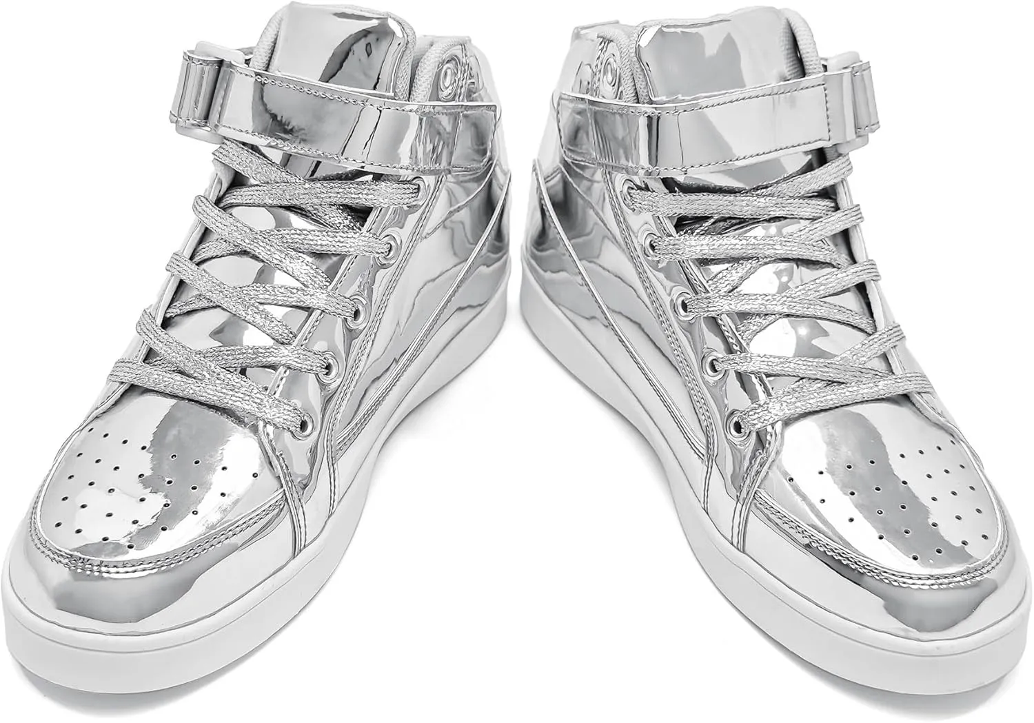 IGxx Sequins Shoes for Kids Boys Fashion Sparkle Gold Shoes Bling Shiny High Top Sneakers Girls Hook&Loop
