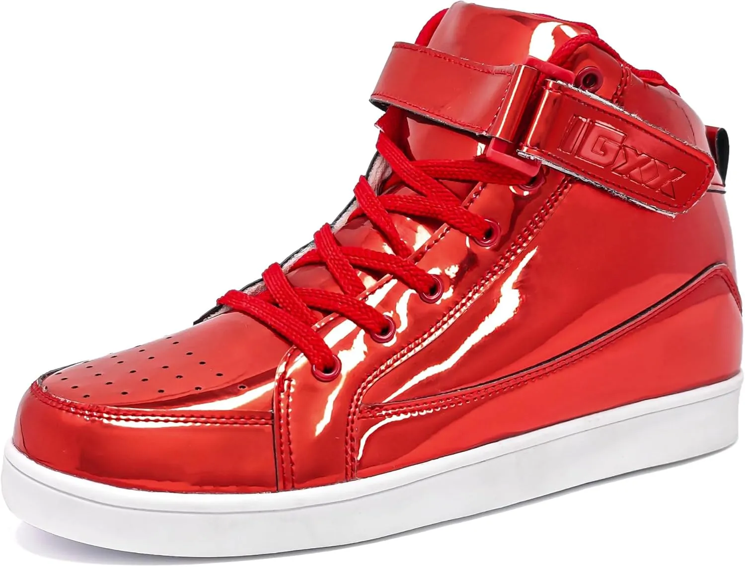 IGxx Sequins Shoes for Kids Boys Fashion Sparkle Gold Shoes Bling Shiny High Top Sneakers Girls Hook&Loop