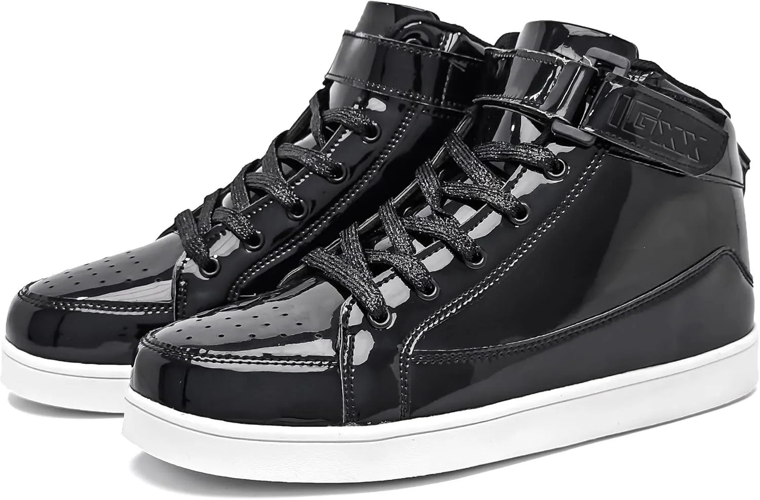 IGxx Sequins Shoes for Kids Boys Fashion Sparkle Gold Shoes Bling Shiny High Top Sneakers Girls Hook&Loop