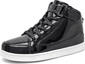 IGxx Sequins Shoes for Kids Boys Fashion Sparkle Gold Shoes Bling Shiny High Top Sneakers Girls Hook&Loop