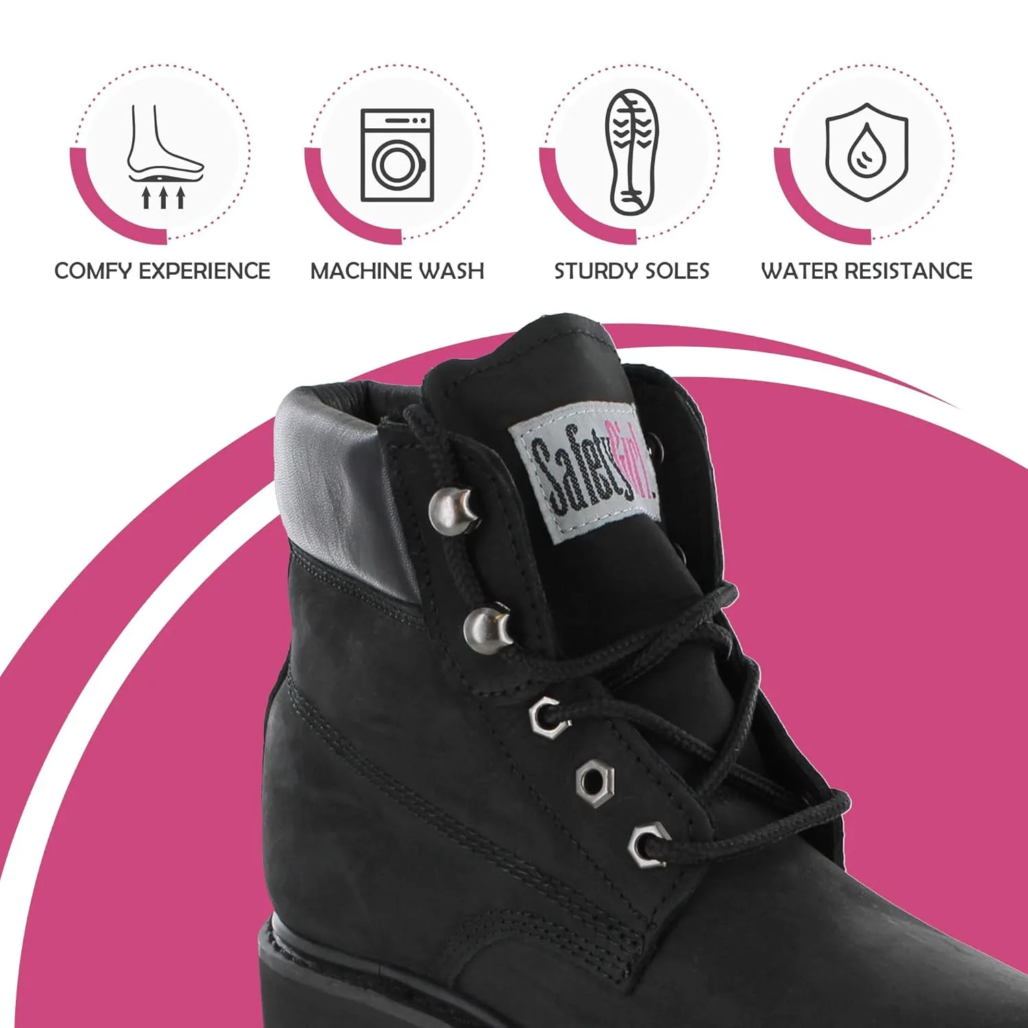 II Steel Toe Work Boots - Black