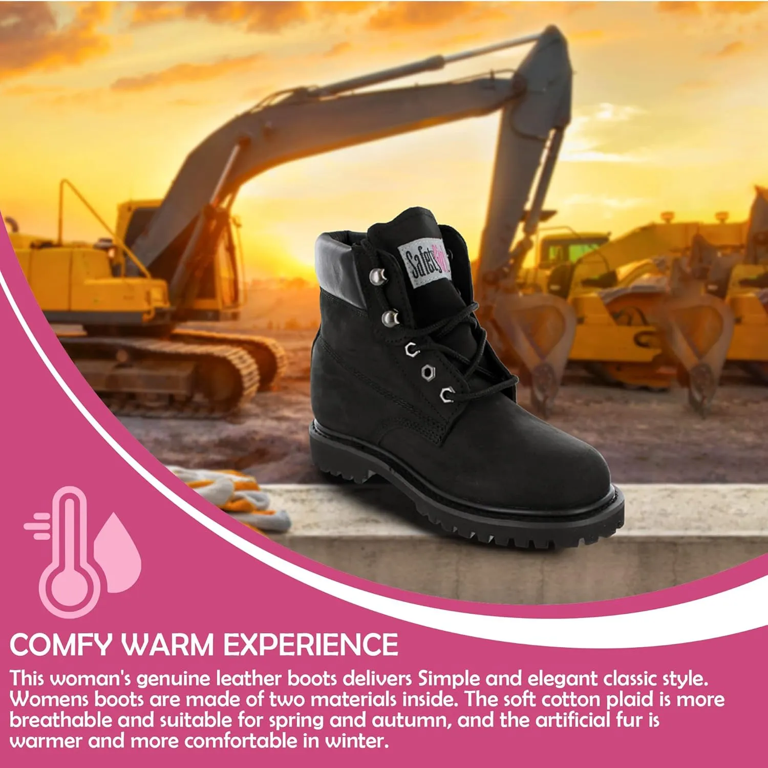 II Steel Toe Work Boots - Black