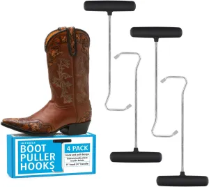 Impresa [2 Pairs] Boot Hooks Boot Pullers for Putting on Cowboy Boots - Hook Boots Easily with Shoe Pullers - Save Time with Boot Hooks for Men & Women - Help Relieve Back Pain for Tall Boots