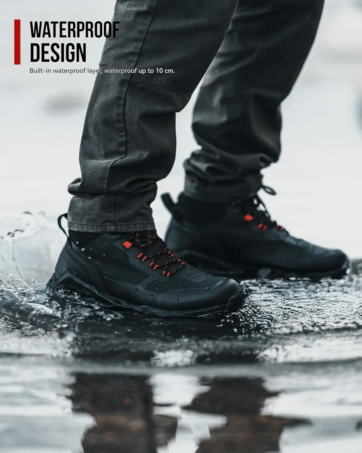IRON JIA'S Motorcycle Shoes for Men, Waterproof Anti-Slip Breathable Street Casual Motorcycle Riding Boots with Lace Garage, Ankle Support, Shift Pads 9