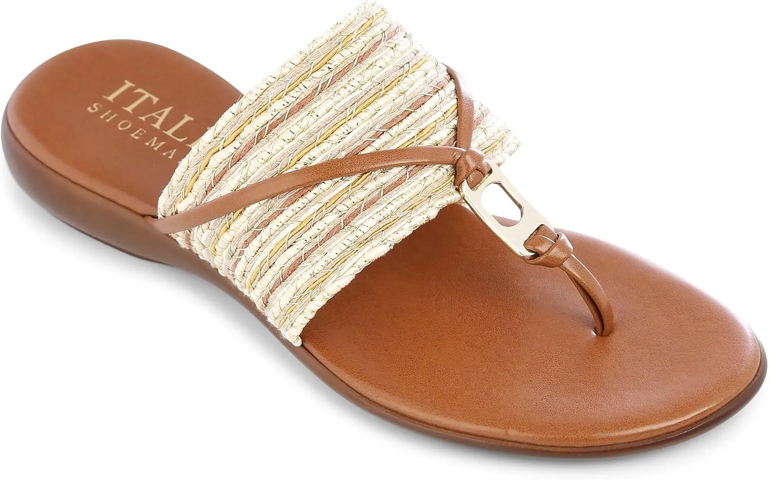 Italian Shoemkaer Womens Callisto Sandals 6 Ntrf Natur