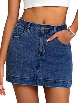 IWD Jean Skorts for Woman 2025 Trendy High Waisted Y2k Mini Skirt Stretchy Denim Shorts Skort Country Concert Outfits