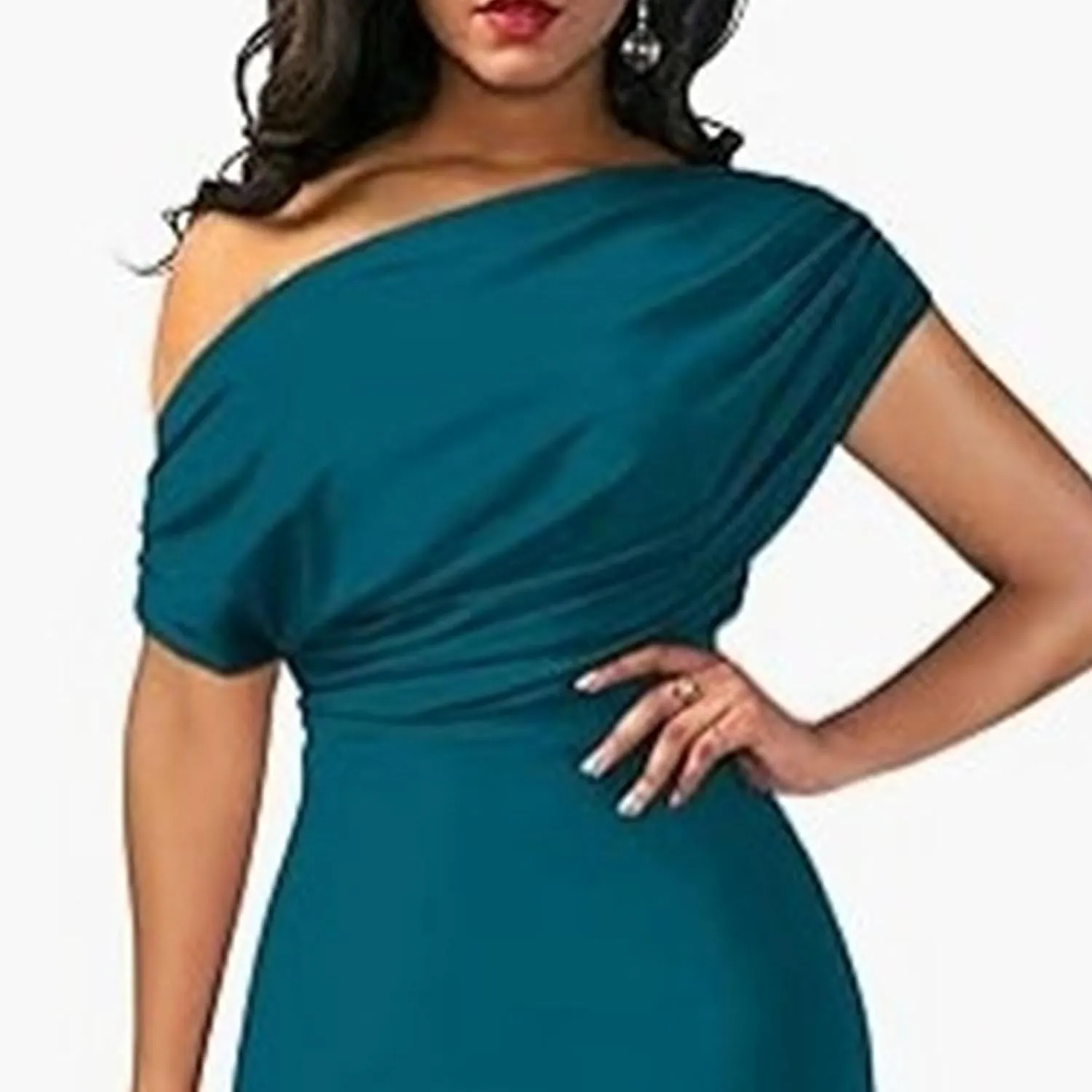JEKE-DG Women's One Shoulder Slim Fit Formal Dress Sexy Solid Wedding Party Maxi Dress Sleeveless Prom Club Cocktail Dresses