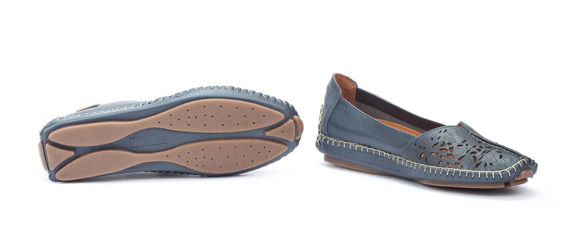 'Jerez' women's perforated ballerina - blue