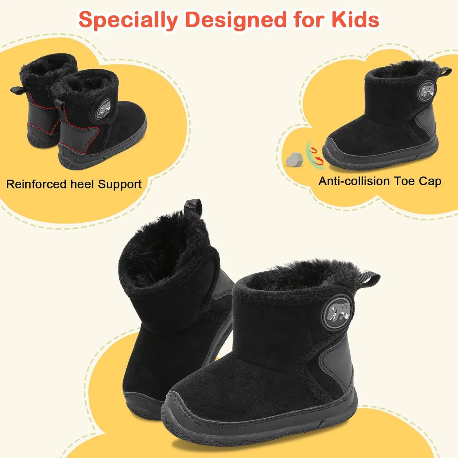 JIASUQI Baby Toddler Boots Warm Winter Boots Slippers for Toddler Boys Girls