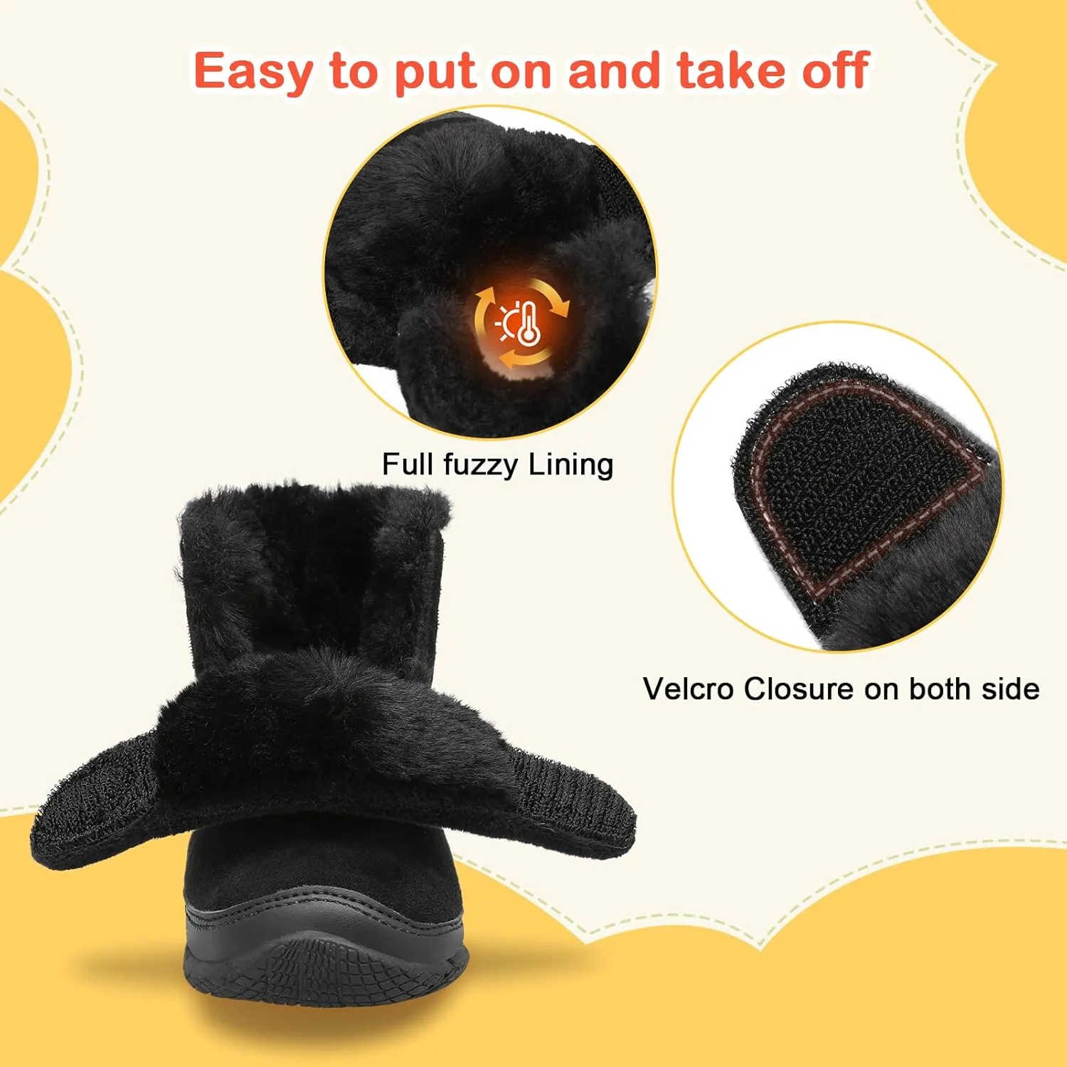 JIASUQI Baby Toddler Boots Warm Winter Boots Slippers for Toddler Boys Girls