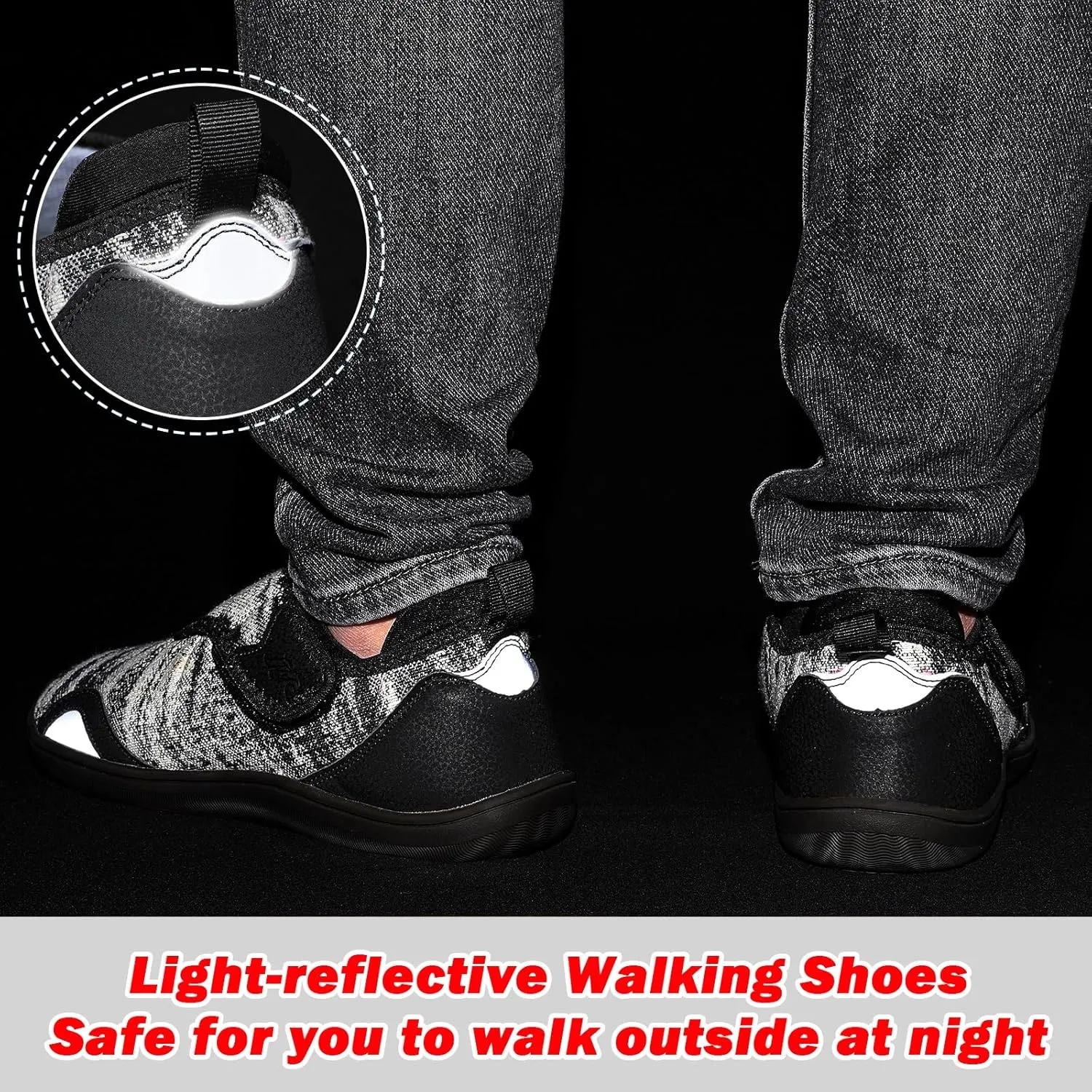 JIASUQI Men's Walking Shoes Wide Toe Sneakes with Arch Support House Shoes Slippers for Men