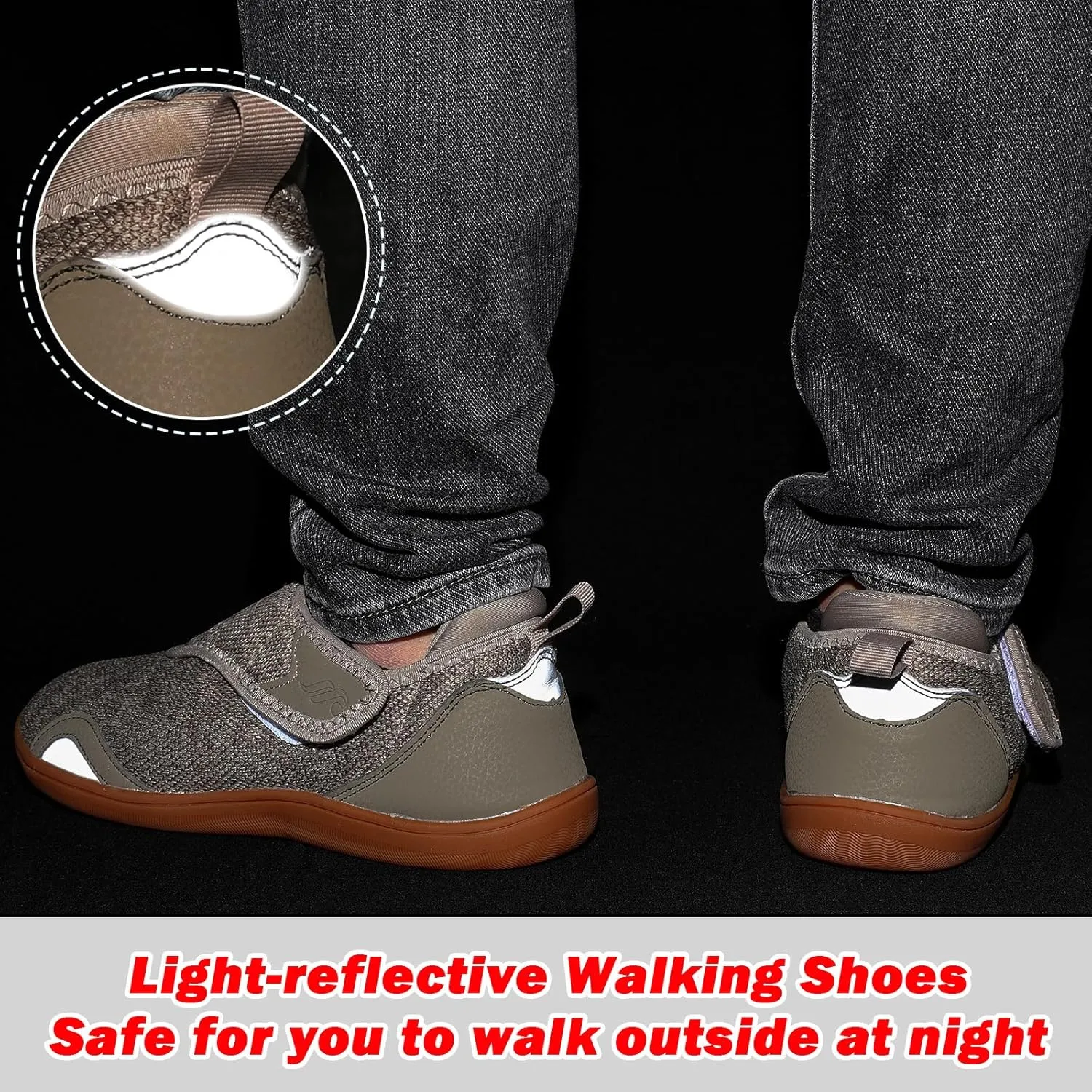 JIASUQI Men's Walking Shoes Wide Toe Sneakes with Arch Support House Shoes Slippers for Men