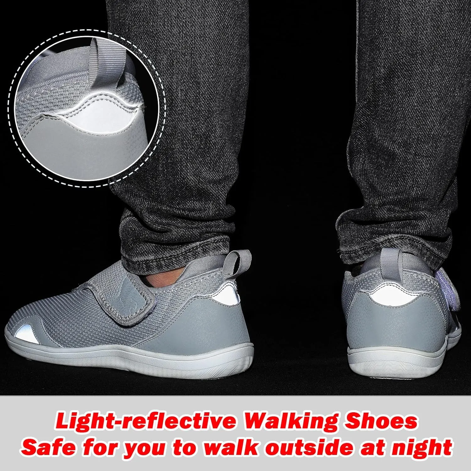 JIASUQI Men's Walking Shoes Wide Toe Sneakes with Arch Support House Shoes Slippers for Men