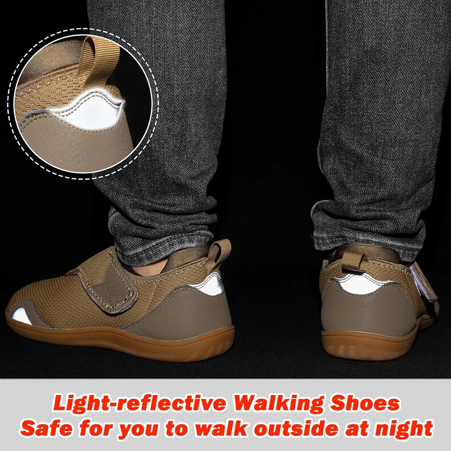 JIASUQI Men's Walking Shoes Wide Toe Sneakes with Arch Support House Shoes Slippers for Men