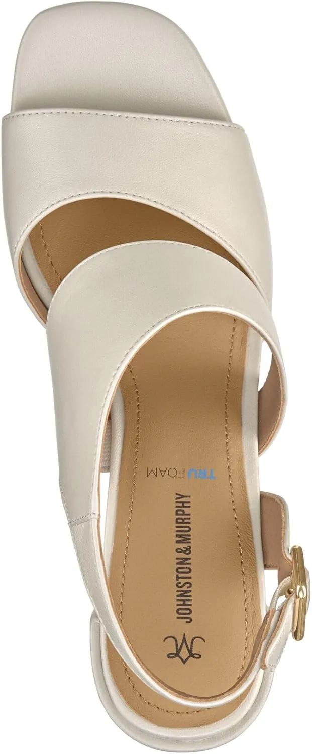 Johnston & Murphy Women’s Everly Asymmetrical Slide Sandals, 2.5” Slip On Heels for Women, Women’s Heeled Sandals